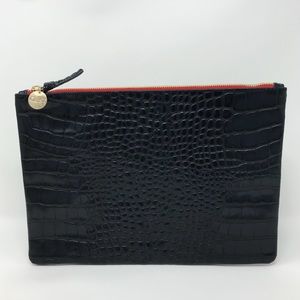 Clare V. Crocodile Flat Clutch